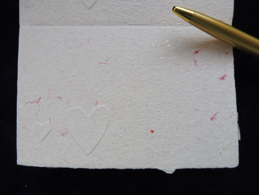 Carte rose pailletée il est là