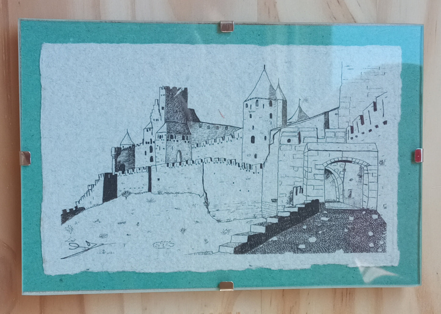 Cadre sous-verre, La Cité de Carcassonne: la porte d'Aude