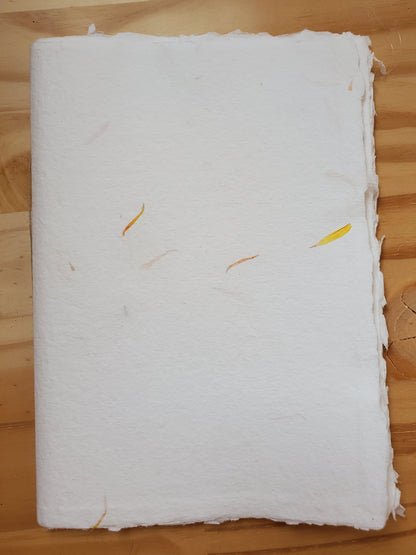 Carnet A5 papier fait main Calendula