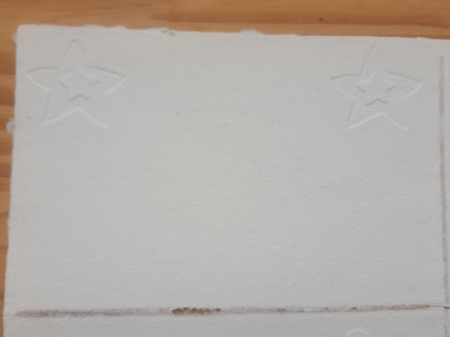 carte gaufrée, duo d'étoile papier vergé blanc