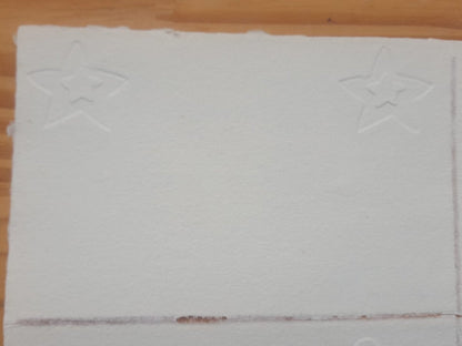 carte gaufrée, duo d'étoile papier vergé blanc