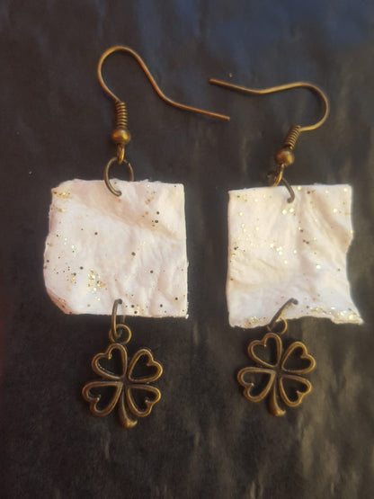 Boucles d'Oreilles  Le Bonheur Est - Papier Fait Main