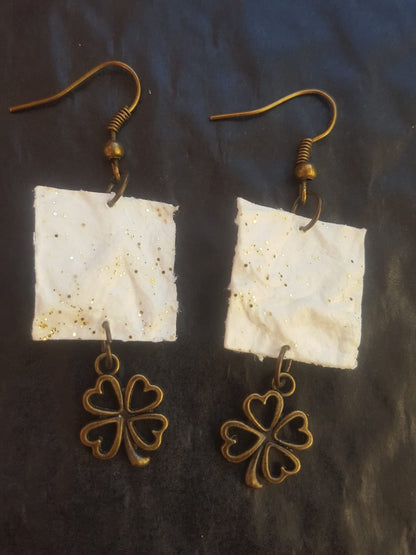 Boucles d'Oreilles  Le Bonheur Est - Papier Fait Main