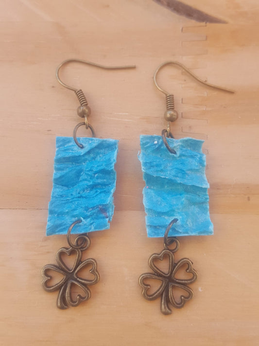 boucles d'oreille bronze bleu