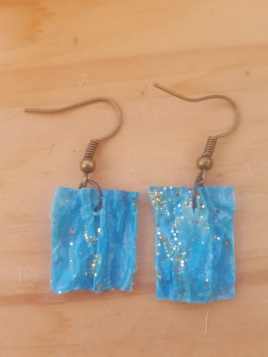 boucles d'oreilles pailletées papier